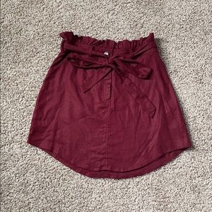 REVOLVE RED PAPER BAG SKIRT